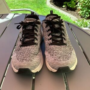 Skechers Black and White Knit Athletic Shoes